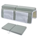 Baby-Badewannen-Kniebank und Ellenbogenauflage-Set, faltbare Badewannen-Kniebank, rutschfeste Babymatte mit Spielzeug-Organizer, ideal kniend zum Baden...
