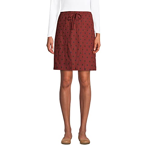 Lands' End Womens Soft Cotton Blend Hr Ew Po Skort Burgundy Red/Black Polka Dot Regular 16 #TOP23