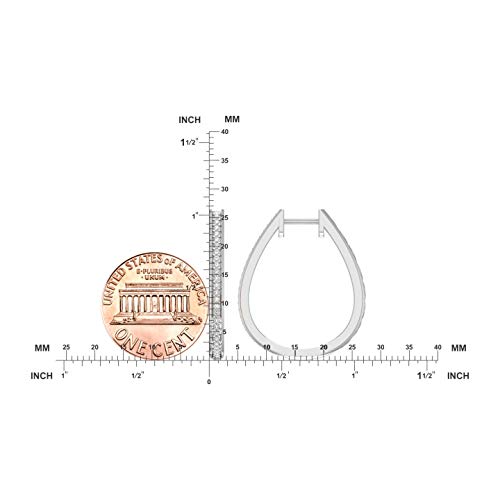 Sterling Silver Diamond Oval Hoop Earrings (1/4 Cttw, I-J Color, I2 Clarity) #TOP5