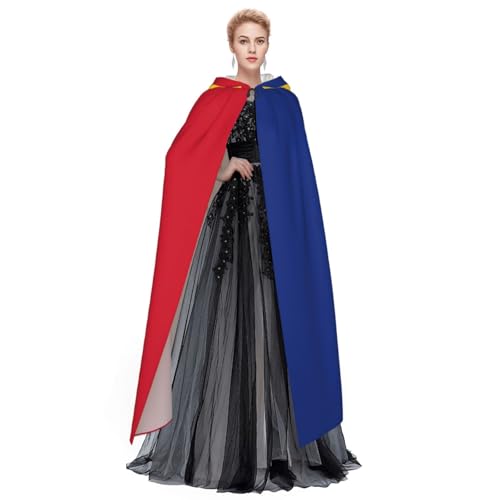 Cape à capuche drapeau Roumanie 140 cm costume unisexe sans plis