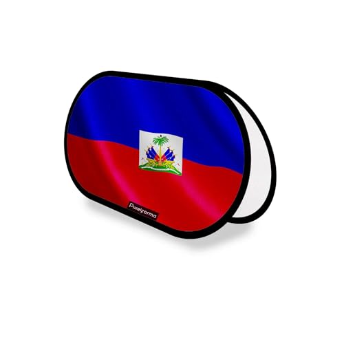 Drapeau Haïti support publicitaire ovale polyester 70x120cm signalétique exposition