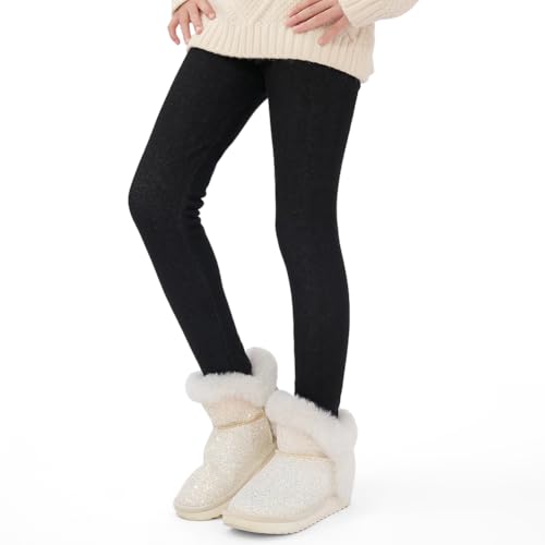 JinBei Niñas Leggings Pantalones Niña Térmicos Ciclismo Danza Correr Color Sólido