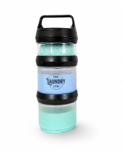 The Laundry Lab Bottle: Laundry Detergent Bottle – Refillable, Leakproof, Portable, Compact for Apartments, Dorms & Laundromats | College Laundry Essentials | Small-Space Organizer (Black)