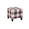 Grafton Stockton Square PlaidCheckered Ottoman Footstool BrownLinen