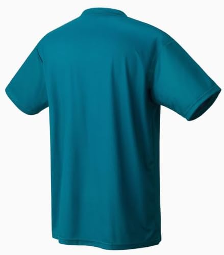 YONEX Men's Athletic T-Shirt, White, Indigo Marine, Blue Green, Polyester, Moisture Wicking, Short Sleeve, Tennis, YM0043
