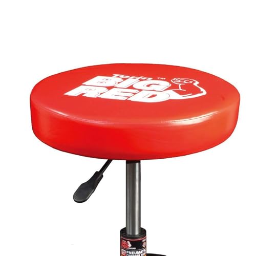 Image of Big RED Rolling Mechanic Stool with Tool Tray, Pneumatic Garage Seat, Adjustable Height Form 17 inch-22 inch,Storage Workshop Chair for Auto Repair