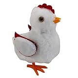 Animal de Peluche de Bomba - Juguete electrónico de Pollo | Lenos con Sonidos y Movimientos | Juguete de Caminata Suave con alas de aleteo Salto | Pollo con batería para niños, pequeños, niños,