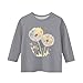 Teens Girls 3/4 Sleeve Shirts Toddler Summer Crew Neck Tops Girl Floral Print Summer Shirt (Dark Gray-A, 10-11Years)