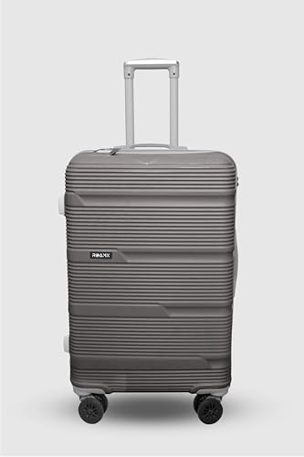 Image of ABS Hard Suitcase 75 CM Check in Luggage, Trolley Bag with Smooth 8 Wheel System Combination Lock and Strong Zipper | Carry On Travel Case for Air, Road and Weekend Trips | Grey