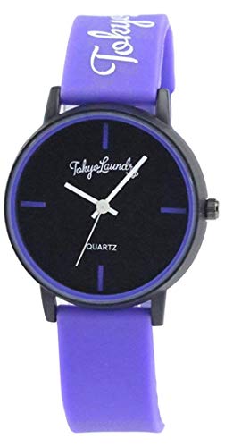 Tokyo Laundry para Mujer Negro Dial Púrpura Correa de Silicona Reloj tkl14e Cover