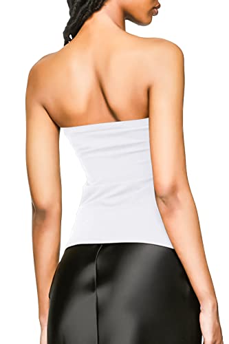 Cotton Tube Tops for Women Summer Cute Strapless Shirts Stretchy Basic Bandeau 3 Pack2