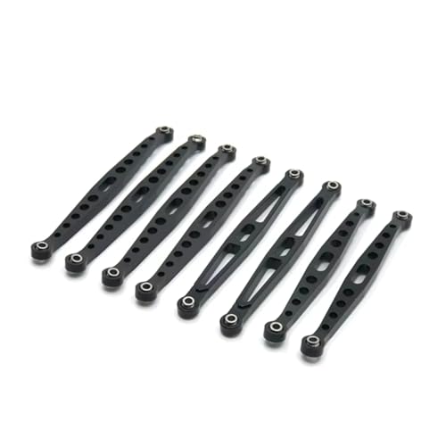 RC Car Accessories for HB for Toys ZP1001 ZP1002 ZP1003 ZP1004 ZP1005 ZP1008 1/10 8pcs Metal for Chassis Suspension Link Rod Tie Rod RC Car Upgrade Parts(Black)