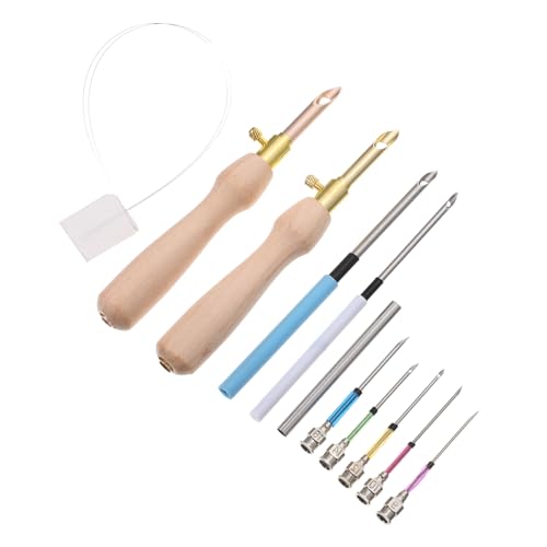 Kits de broderie aiguille de poinçon SEWACC avec 4 ensembles créatifs et enfileur