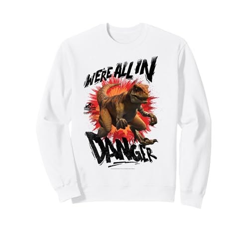 Sweat Jurassic World Chaos Theory Raptor imprimé noir vêtement manches longues col rond