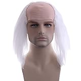 BERON Bald Head Wigs for Halloween Cosplay Costume (White)