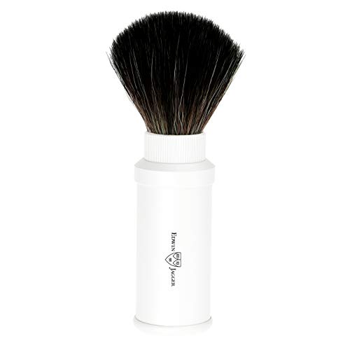 White Anodized Aluminum Travel Shaving Brush by Edwin Jagger