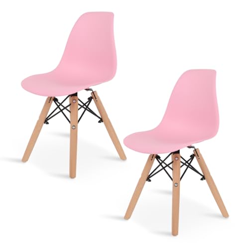 La mejor comparación de Sillas de Plastico para Niños - los más vendidos. 45 BABY GAON Sillas Infantiles para Niños con Asiento Ergonomico de Plastico y Estructura de Madera Diseño Tipo Eames - Sillas Preescolar Estilo Moderno con Soporte de Acero Set 2...
