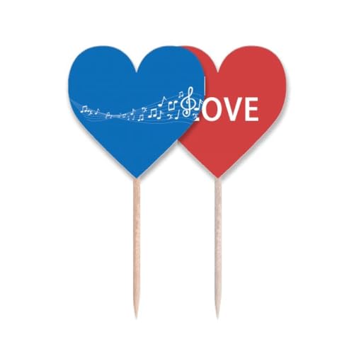 Cure-dents bleu Terweavg pic cupcake drapeau cœur décoration table buffet - 2