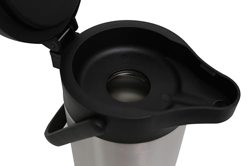 Foto von METRO Professional Airpot Pumpkanne, 1.9L, Edelstahl, Isolierkanne mit Zapfhahn, hält 12h heiß & 24h kalt, schwenkbarer Griff, Abnehmbarer Deckel, Silber