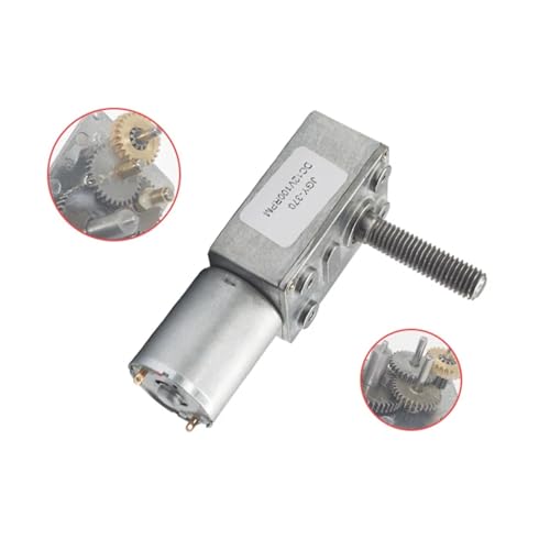 Motorreductor JGY-370 reversible de 24v con eje roscado M8 3