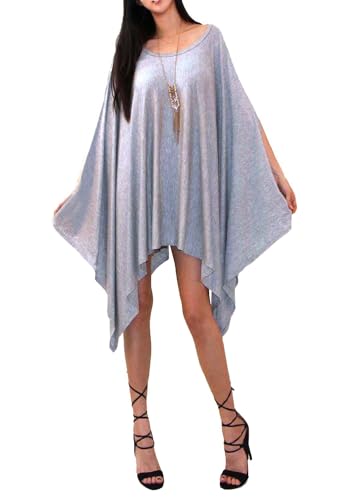 Image of Vivicastle Women's USA Loose Bat Wing Dolman Poncho Tunic Dress Top