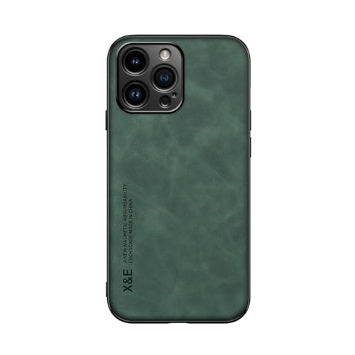 Kepuch Silklike Case for iPhone 15 Pro Max - Cover Bumper Built-in Metal Plate for iPhone 15 Pro Max - Green