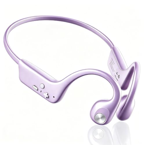 Image of Fanisic Bone Conduction Headphones, Bluetooth 6.0 Open Ear Headphones with Mic, Type-C Quick Charge, Long Battery Life, IPX5 Sweatproof, Lightweight Comfortable for Gym, Sports, and Driving(Purple)