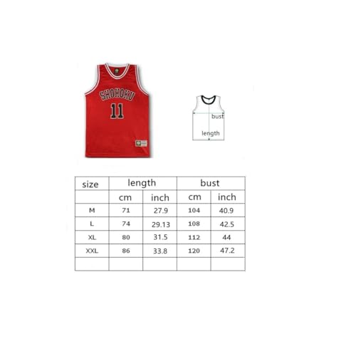 Men's Red 10th Basketball Jersey Sakuragi Hanamichi Cosplay Top
