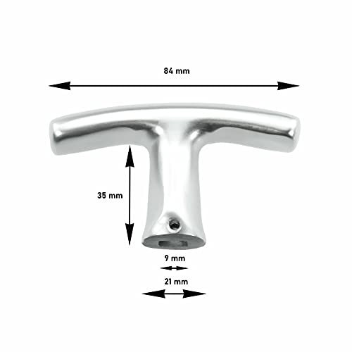 INTRA-TEC Garagentorgriff mit Innengriff, Alu F1, ergonomisch, 9x60 mm Set