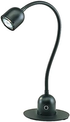 Electrix 6000 BLACK Desk Lamp, Halogen, Mounting, Tip Resistant, 25" Reach, 20W, 1700 Raw Lumens