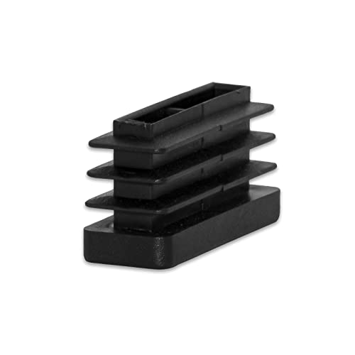 Image of Flyshop 8 Pack Black Chair Glide Inserts Plastic Plugs Rectangle Pipe Tubing End Caps 13 x 38 mm, 1 /2 inch x 1-1 /2 inch