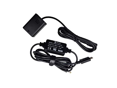 AC-PW20 PD USB-C-Wandler und NP-FW50 DC-Koppler Dummy-Batterie-Netzteil-Kit für Sony Alpha A6500, A6400, A6300, A7, A7II, A7RII, A7SII, A7S,