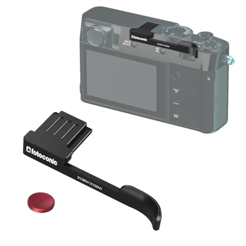 Fotoconic Thumb Grip with Hot Shoe Cover for FUJIFILM X100VI / X100V (Black)