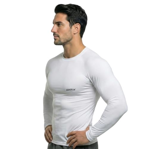 Image of WMX Full Sleeve Plain Athletic Fit Multi Sports Compression T-Shirt, Top Inner Wear