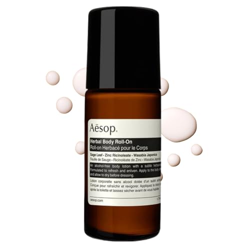 Aesop Aluminum Free Herbal Deodorant Roll On for Women & Men | Sage Leaf & Zinc Reduces Odor & Bacteria Witch Hazel Soothes Skin | Alcohol-Free Formula for Sensitive Skin | 1.6 oz