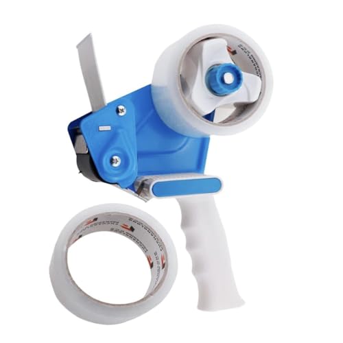 FCLMHD Packing Tape Dispenser Gun Plus 2in Carton Packing Tape, Lightweight Industrial Side Loading Tape Dispenser Hand Tape Gun for Shipping Moving Carton and Box Sealing