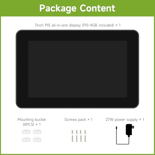 Image of waveshare 7inch 720 x 1280 Industrial HMI Pi4 All-in-one Touch Display, Built-in Raspberry Pi 5-4GB, Dual 4K HDMI Output, 10-Point Touch, Optical Bonding, Aluminum Alloy Case for Heat Dissipation