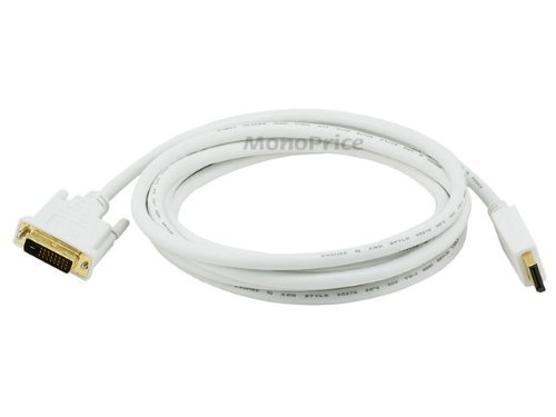 Displayport To Dvi Cable - White 10ft
