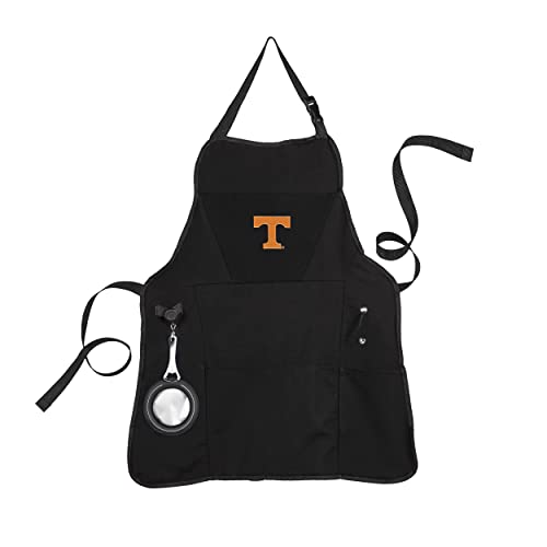 Team Sports America Outdoor Colligiate Black Grilling Apron | University of Tennessee | Made of Durable Cotton | Beverage Opener and Multi-Tool |Sports and Tailgaiting Apparel