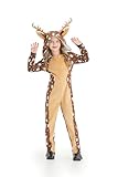 Kosgraiy Kid Reindeer Costume,Christmas Deer Onesie Boy And Girl,Animal Onepiece Outfit Halloween,Animal Onesie Christmas Costume,Spotted Reindeer,M,6-8Years