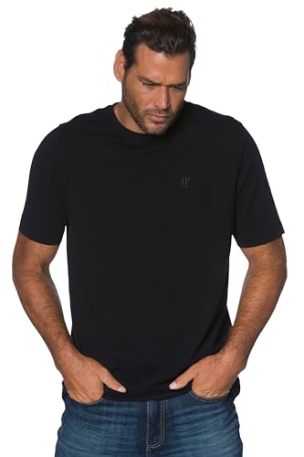 JP 1880 Camiseta, básica, Cuello Redondo, algodón Peinado Negro 6XL 702558130-6XL