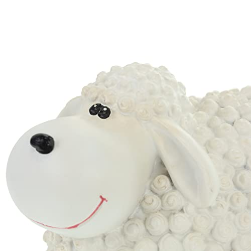 Relaxdays Garden Decoration Sculpture Sheep Hbt: 16X21X12,5 Cm, Weatherproof, Gift Idea, For Indoors And Outside, White, 100% Polyresin, 1 #TOP5