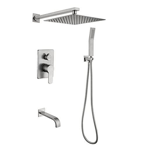 Système de douche de précipitations avec pomme de douche carrée inox
