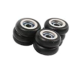 Driak 10 Pics 5x23x7.5mm/0.19'x0.9'x0.29' Black Small Nylon Pulley Roller Wheels Deep Groove Ball Bearings Roller for Sliding Door Windows