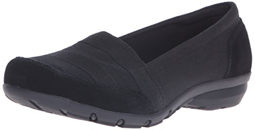 Skechers womens Career - Work It Wedge Pump, Black Canvas/Suede/Gore, 8.5 US