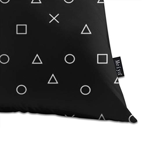 ZFENGYYUAN Black gaming pattern gamer design playstation controller symbols Home Decorative Throw Pillow Case Cushion Cover for Gift Home Couch Bed Car 18" x18" - Image 3