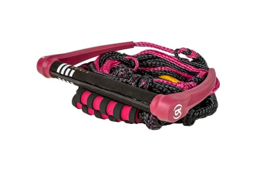 Ronix Ropes - Womens SIL. Bungee Surf Rope w/ 11in. Hndl. w/ 25ft 4-Sect. Rope - Merlot
