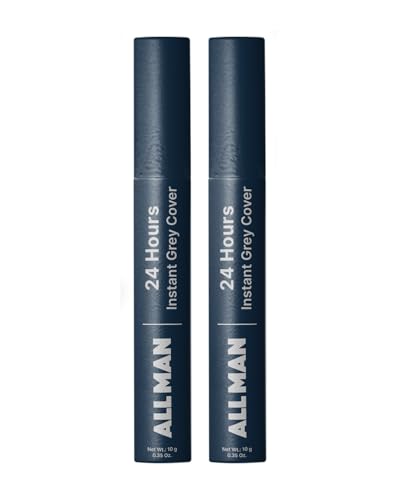 Image of ALL MAN 24-Hours Instant Grey Cover, Temporarily Cover Grey Hair, Cover Patchy Area, Instant Touch up, Sweat & Waterproof | Beard & Short Hair | Natural Black | Pack of 2 | 20g