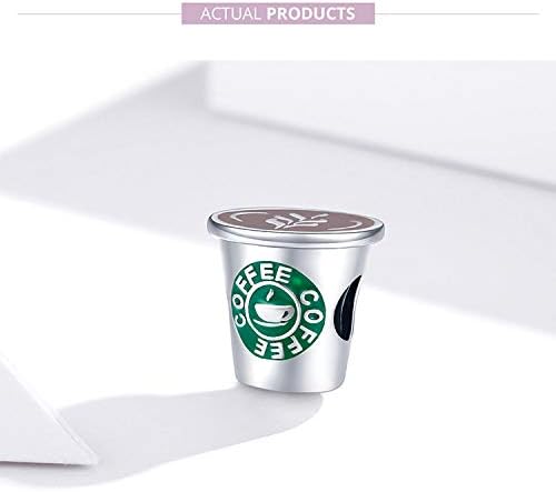 Miniatura 6 de Abalorio de plata de ley 925 original para tetera, taza de vino, abalorios de cuentas de taza de café para pulseras, regalos de Navidad para ella,