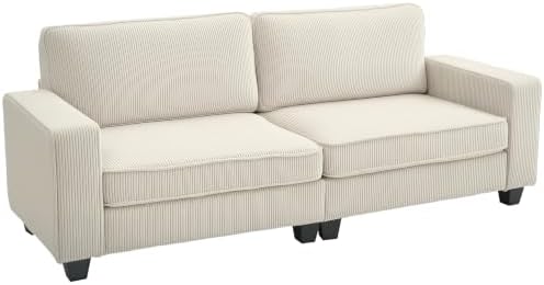 HOMCOM 3-Sitzer Sofa Couch mit Armlehnen 227 x 84 x 87 cm, Cremew...